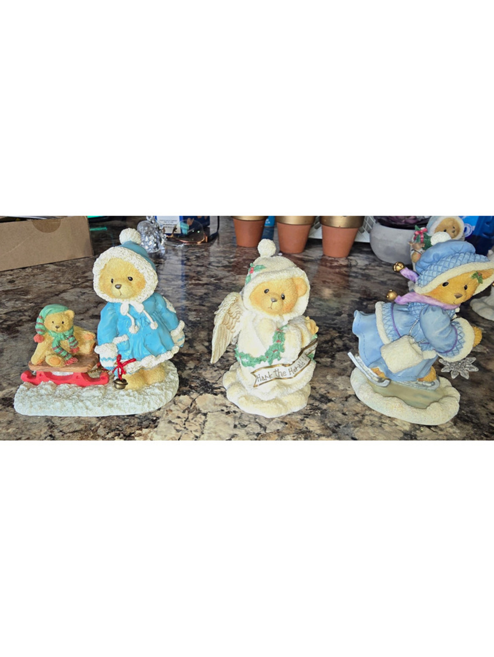 Cherished Teddies Christmas Figurine Lot 6 Mary Stormi Candace Grace Eric Erica